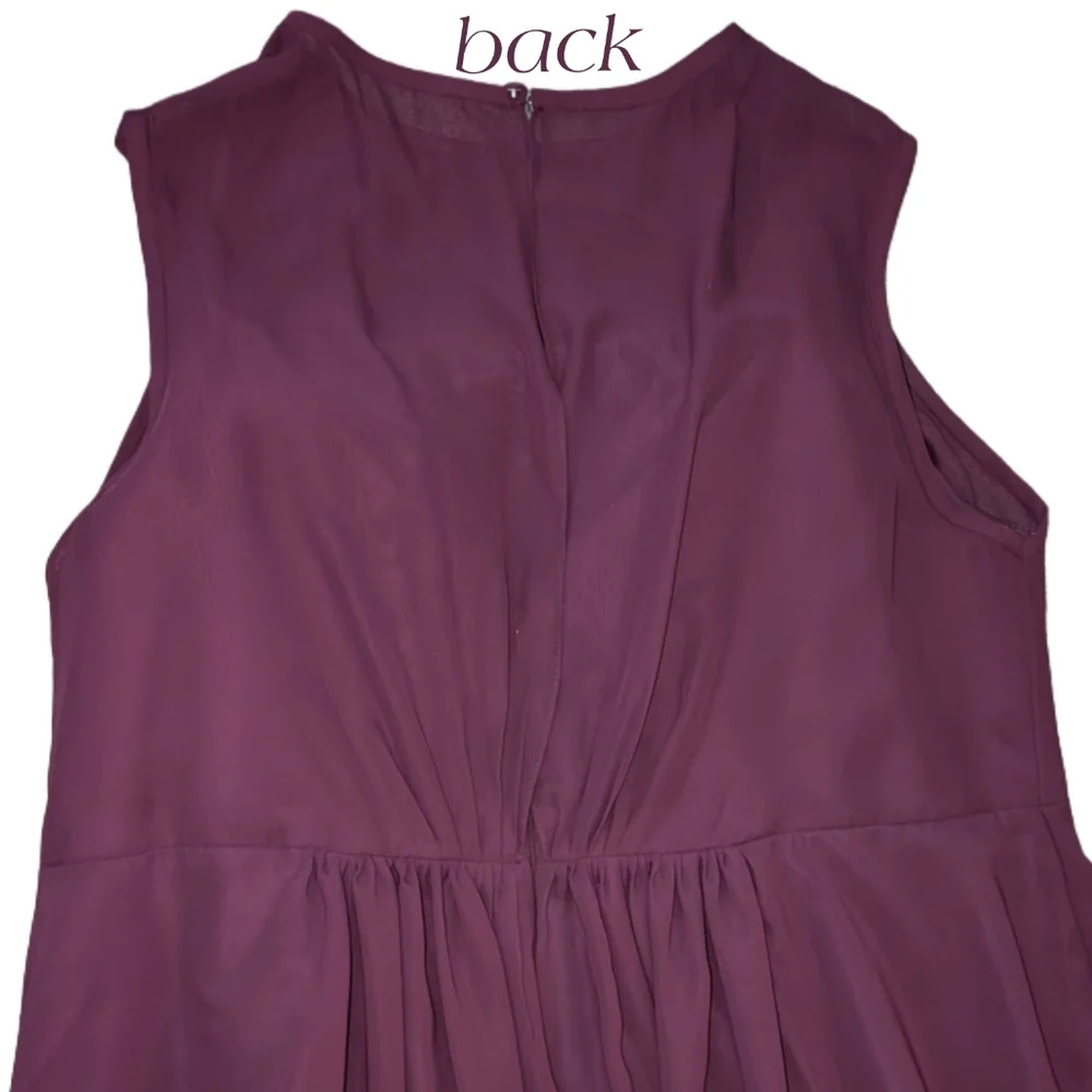 NWT Duntery Purple Chiffon Floor Length Bridesmaid Dress, Plus Size 24 - Picture 9 of 13